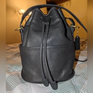 Vintage Coach Navy Bucket Bag